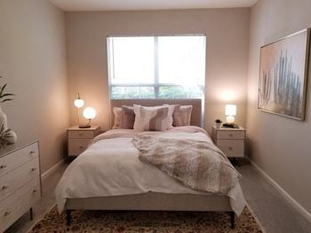 Bedroom with large windows